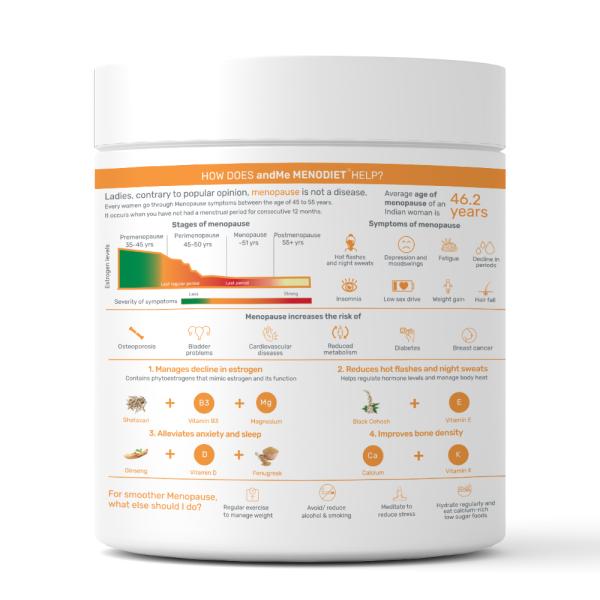 andMe Menodiet Powder - Apple + Spinach 250 gm - General Health