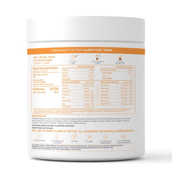 andMe PCOS Drink Powder - Mixed Berries 250 gm - General Health