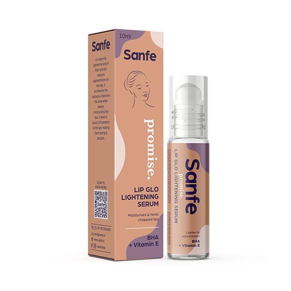 Netmeds | Sanfe Promise Lip Glo Lightening Serum - BHA + Vitamin E 10 ml