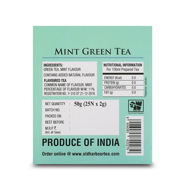 Old Harbor Tea Bags - Mint Green Tea 25's - Herbal/Green Teas