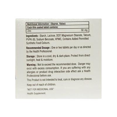 ZNPLUS 50 Tablet 10's - Supplements-Vam