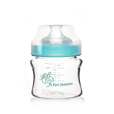 R for Rabbit - First Feed Glass Feeding Bottle 150 ml - Sea Green - Feeding & Nursing