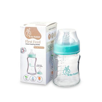 R for Rabbit - First Feed Glass Feeding Bottle 150 ml - Sea Green - Feeding & Nursing