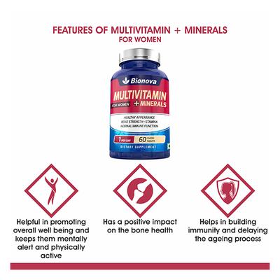 Bionova Multivitamin + Minerals for Women Tablet 60's - Multi-Vitamins