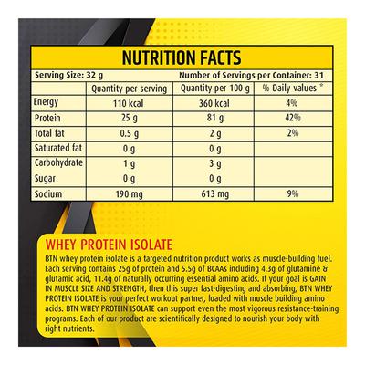 BTN Whey Protein Iso Powder 2.3 kg - Whey Proteins