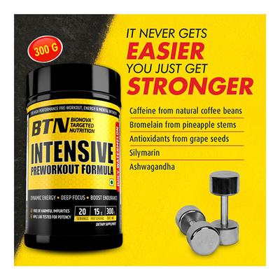 BTN Intensive Pre-Workout Formula Powder 300 gm - Workout Essentials