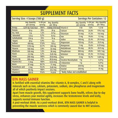 BTN Mass Gainer Powder 2.16 kg - Weight Gain