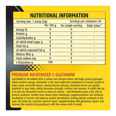 BTN Premium Micronized L-Glutamine Powder 300 gm - Amino Acids