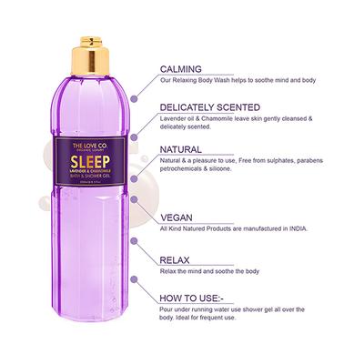 The Love Co. Sleep Bath & Shower Gel - Lavendar & Chamomile 250 ml - Shower Gels & Body Wash
