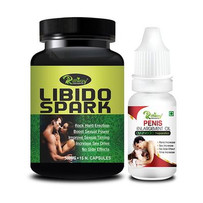 Riffway Libido Spark Capsule 15's + Penis Enlargement Oil 15 ml - Sexual Healthcare