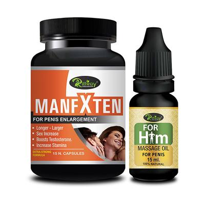 Riffway ManfXten Capsule 15's + For Him Massage Oil 15 ml - Sexual Healthcare
