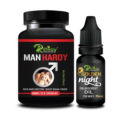 Riffway Man Hardy Capsule 15's + Golden Night Oil 15 ml - Sexual Healthcare