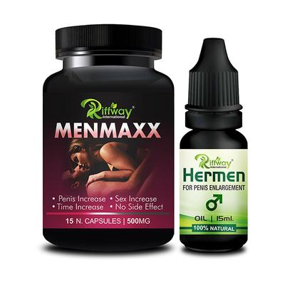 Riffway Menmaxx Capsule 15's + Hermen Oil 15 ml - Sexual Healthcare