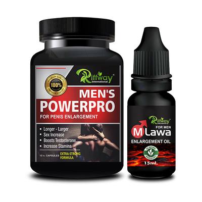 Riffway Men's Powerpro Capsule 15's + M Lawa Oil 15 ml - Sexual Healthcare