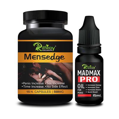 Riffway Mensedge Capsule 15's + Madmax Pro Oil 15 ml - Sexual Healthcare