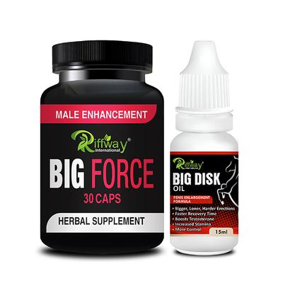 Riffway Big Force Capsule 30's + Big Disk Oil 15 ml - Sexual Healthcare
