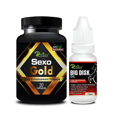 Riffway Sexo Gold Capsule 30's + Big Disk Oil 15 ml - Sexual Healthcare