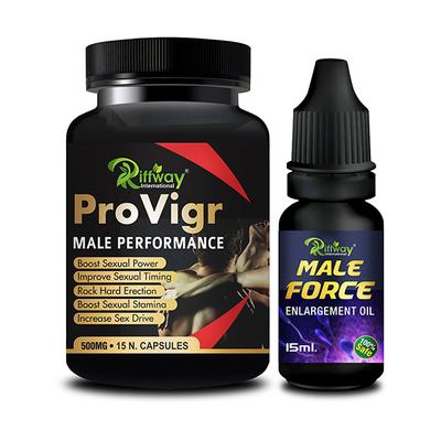 Riffway Pro Vigr Capsule 15's + Male Force Oil 15 ml - Sexual Healthcare