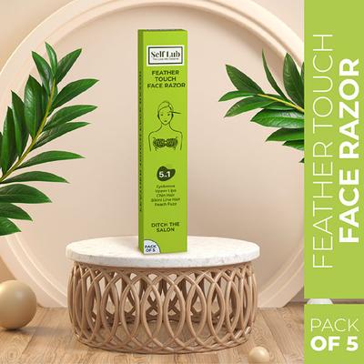 Self Lub Feather Touch Face Razor (Pack of 5) - Yellow - Hair Removal Accessories