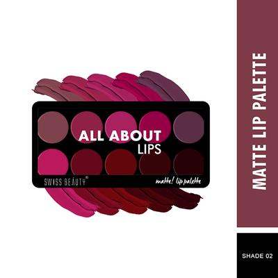 Swiss Beauty Matte Lip Palette - (Shade-2) 10 gm - Lipsticks
