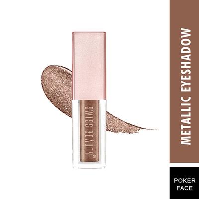 Swiss Beauty Mettalic Liquid Eyeshadow - (Poker Face) 2.25 ml - Eyeshadow, Bases & Primers