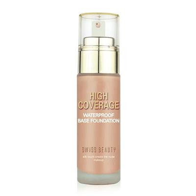 Swiss Beauty High Coverage Waterproof Base Foundation - (Medium Beige) 60 gm - Highlighters & Illuminators