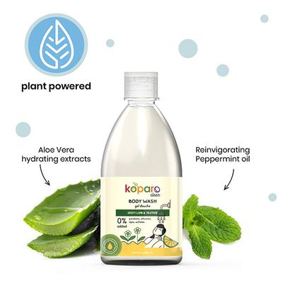 Koparo Clean Body Wash (Pack of 2 x 500 ml) - Zesty Lime & Tea Tree - Shower Gels & Body Wash