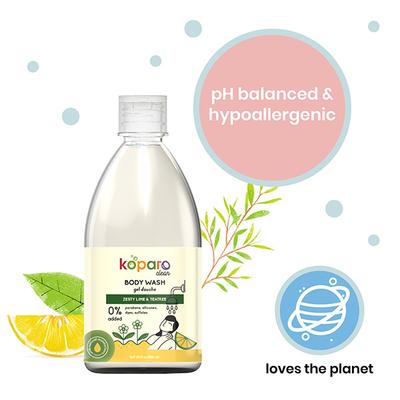 Koparo Clean Body Wash (Pack of 2 x 500 ml) - Zesty Lime & Tea Tree - Shower Gels & Body Wash