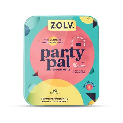 Zolv Party Pal Sugar Free Mouth Melts Sachet - Lemon Peppermint & Blueberry 20's - General Health