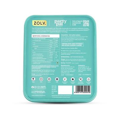Zolv Party Pal Sugar Free Mouth Melts Sachet - Lemon Peppermint & Blueberry 20's - General Health