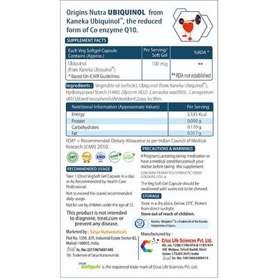 Origins Nutra Ubiquinol 100 mg Veg Softgel Capsule (Pack of 3 x 10's) 1's - Multi-Vitamins