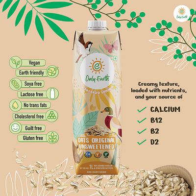 Only Earth Oats Milk - Original Unsweetened 1 litre - General Health