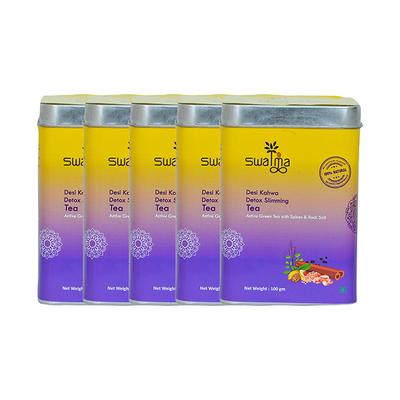 Swatma Desi Kahwa Detox Slimming Tea Powder (Pack of 5 x 100 gm) - Teas