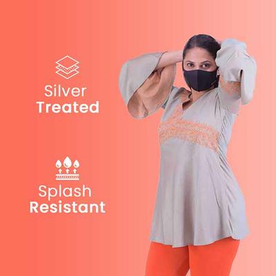Frido Ultra Comfortable Silver+ Face Mask - Blue (Pack of 2) - Face Mask