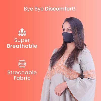 Frido Ultra Comfortable Silver+ Face Mask - Blue (Pack of 2) - Face Mask