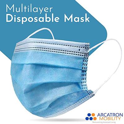Arcatron 3 Ply Disposable Surgical Face Mask - Blue (Pack of 100) - Face Mask