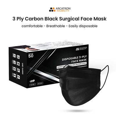 Arcatron 3 Ply Disposable Surgical Face Mask - Black (Pack of 200) - Face Mask