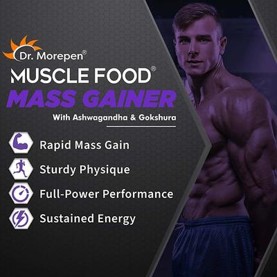 Dr. Morepen Muscle Food Mass Gainer Powder - Kesar Pista Badam 3 kg - Workout Essentials