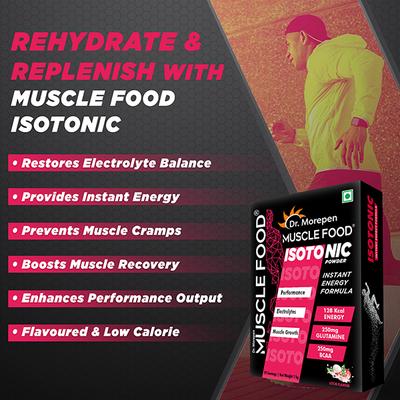 Dr. Morepen Muscle Food Isotonic Powder - Litchi Flavour 1 kg - Workout Essentials