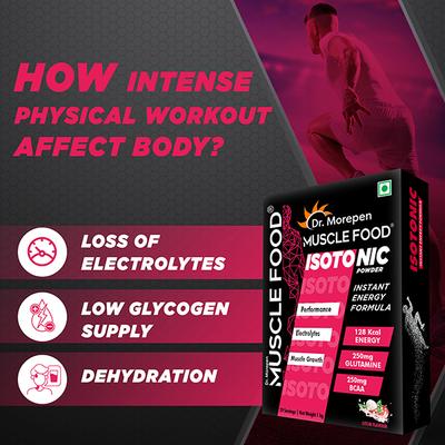Dr. Morepen Muscle Food Isotonic Powder - Litchi Flavour 1 kg - Workout Essentials