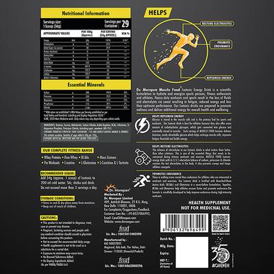 Dr. Morepen Muscle Food Isotonic Powder - Mango Orange 1 kg - Workout Essentials