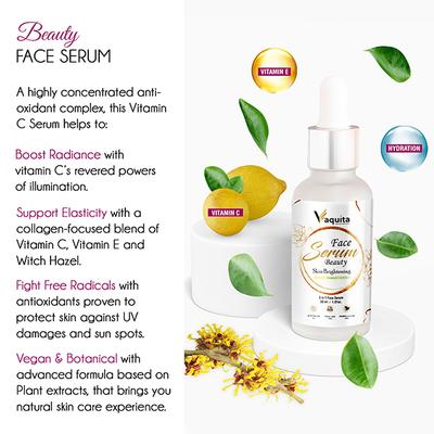 Vaquita Beauty Skin Brightening Face Serum - Vitamin E + Vitamin C + Hydration 30 ml - Face Serum