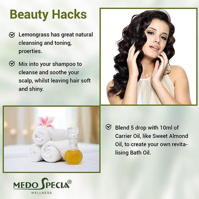 Medo Specia Pure Steam Distilled Essential Oil - Lemongrass 15 ml - Essential Oils