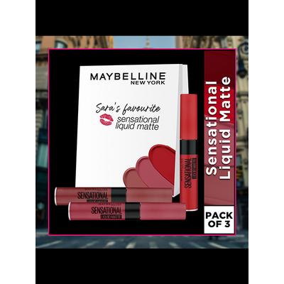 Maybelline New York Sara's Favorite Sensational Liquid Matte (Pack of 3) 1's - Lipsticks