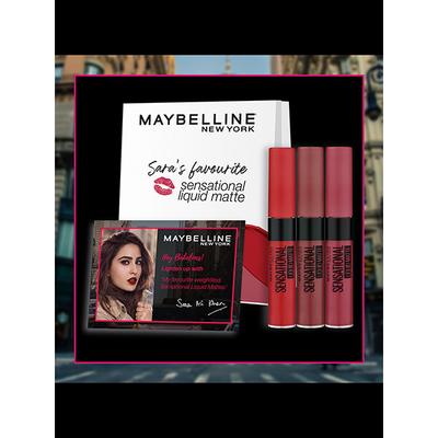 Maybelline New York Sara's Favorite Sensational Liquid Matte (Pack of 3) 1's - Lipsticks