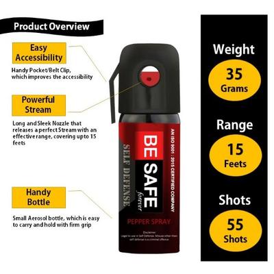 Be Safe Forever MAX Protection Self Defense Pepper Spray (Pack of 3 x ...