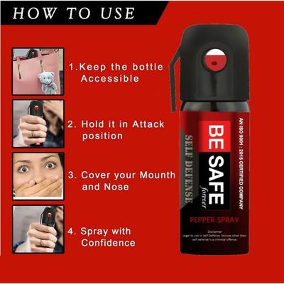 Be Safe Forever MAX Protection Self Defense Pepper Spray (Pack of 4 x 60 ml) - Others