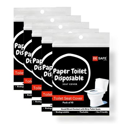 Be Safe Forever Disposable Paper Toilet Seat Cover - Black (Pack of 10 Sheets x 5's) - Others