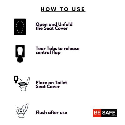 Be Safe Forever Disposable Paper Toilet Seat Cover - Green (Pack of 10 Sheets x 5's) - Others