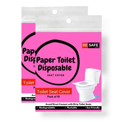 Be Safe Forever Disposable Paper Toilet Seat Cover - Pink (Pack of 10 Sheets x 2's) - Others